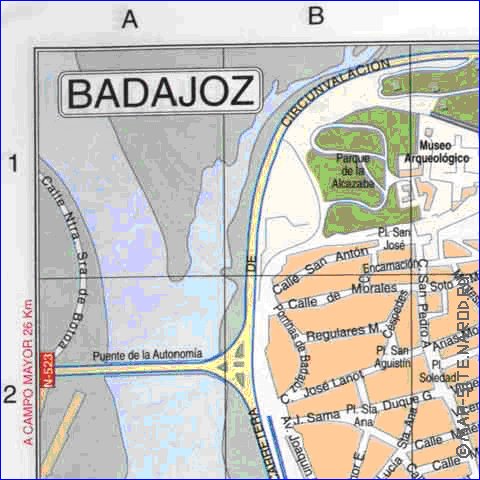 carte de Badajoz