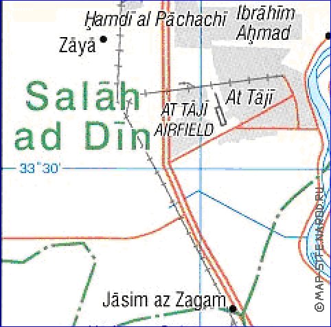 carte de Bagdad en anglais