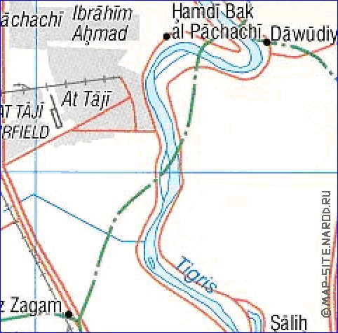 carte de Bagdad en anglais