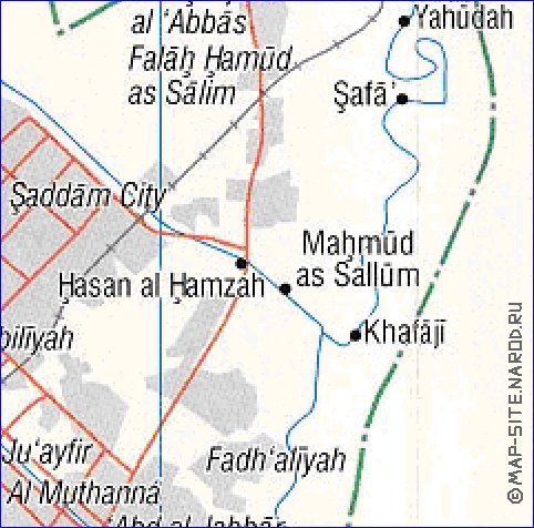 carte de Bagdad en anglais