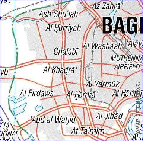 carte de Bagdad en anglais