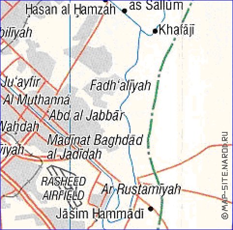 carte de Bagdad en anglais