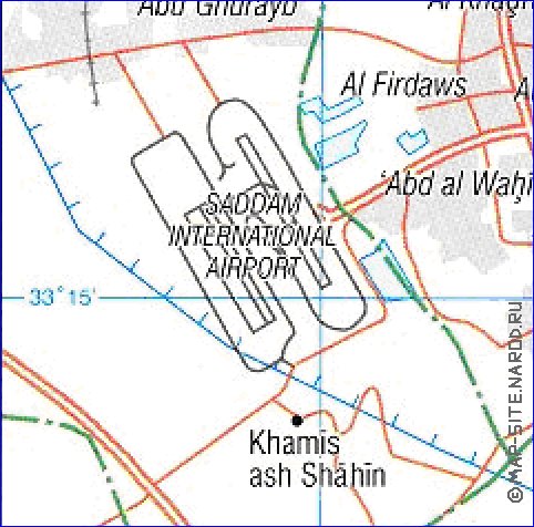 carte de Bagdad en anglais