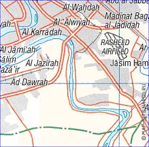 carte de Bagdad en anglais