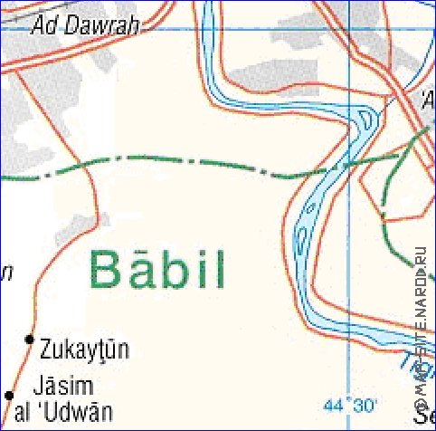 carte de Bagdad en anglais