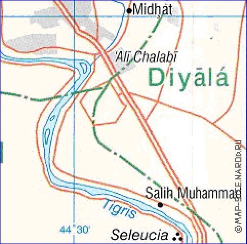 carte de Bagdad en anglais