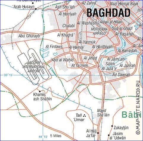 carte de Bagdad en anglais