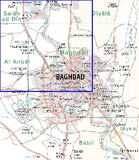 carte de Bagdad en anglais