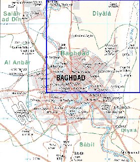 carte de Bagdad en anglais