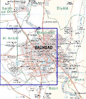 carte de Bagdad en anglais