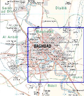 carte de Bagdad en anglais