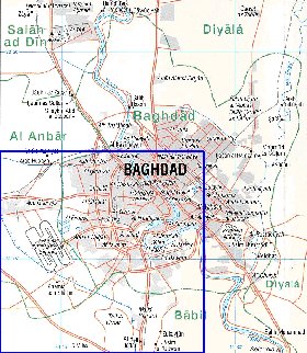 carte de Bagdad en anglais