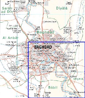 carte de Bagdad en anglais