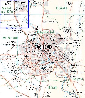 carte de Bagdad en anglais