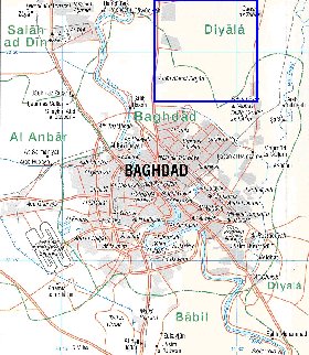 carte de Bagdad en anglais