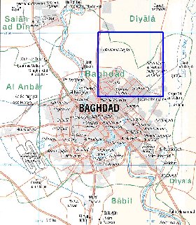 carte de Bagdad en anglais