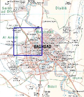 carte de Bagdad en anglais