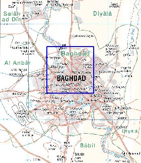 carte de Bagdad en anglais