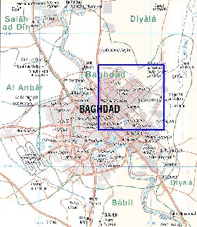 carte de Bagdad en anglais