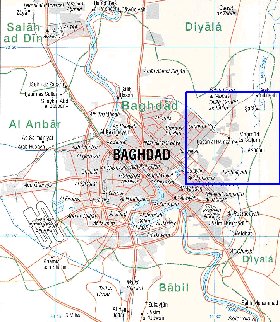 carte de Bagdad en anglais