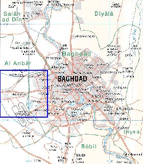 carte de Bagdad en anglais