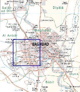 carte de Bagdad en anglais