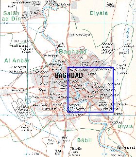 carte de Bagdad en anglais