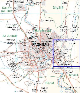 carte de Bagdad en anglais