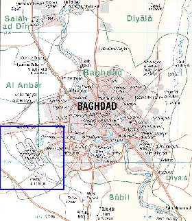 carte de Bagdad en anglais