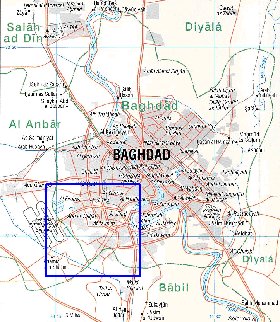 carte de Bagdad en anglais