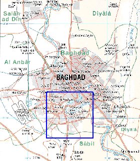 carte de Bagdad en anglais