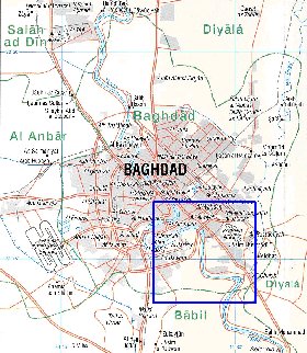 carte de Bagdad en anglais