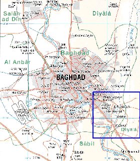 carte de Bagdad en anglais