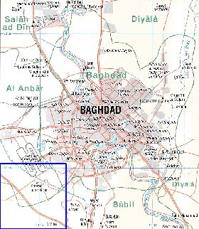 carte de Bagdad en anglais