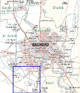 carte de Bagdad en anglais