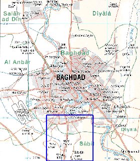 carte de Bagdad en anglais