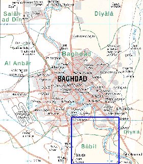 carte de Bagdad en anglais