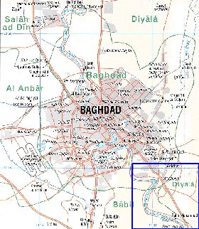 carte de Bagdad en anglais