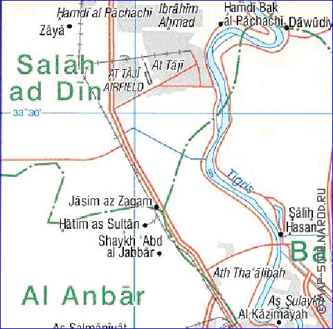 carte de Bagdad en anglais