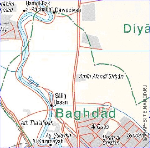 carte de Bagdad en anglais