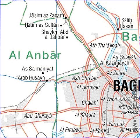 carte de Bagdad en anglais