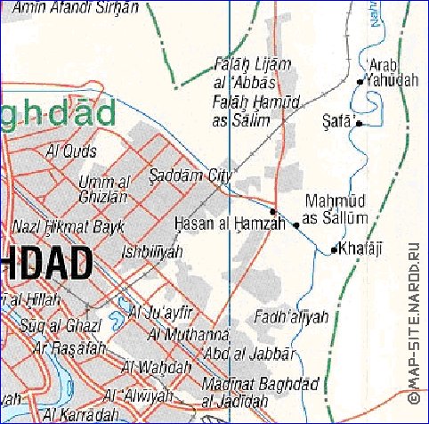 mapa de Bagda em ingles