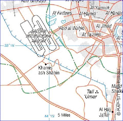 carte de Bagdad en anglais