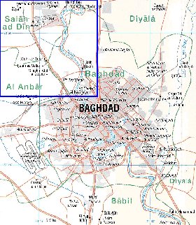 carte de Bagdad en anglais