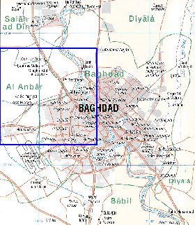 carte de Bagdad en anglais