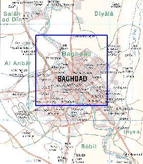 carte de Bagdad en anglais