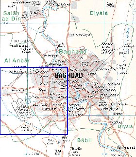 carte de Bagdad en anglais