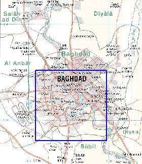 carte de Bagdad en anglais