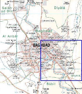 carte de Bagdad en anglais