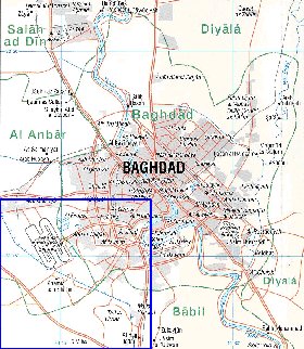 carte de Bagdad en anglais